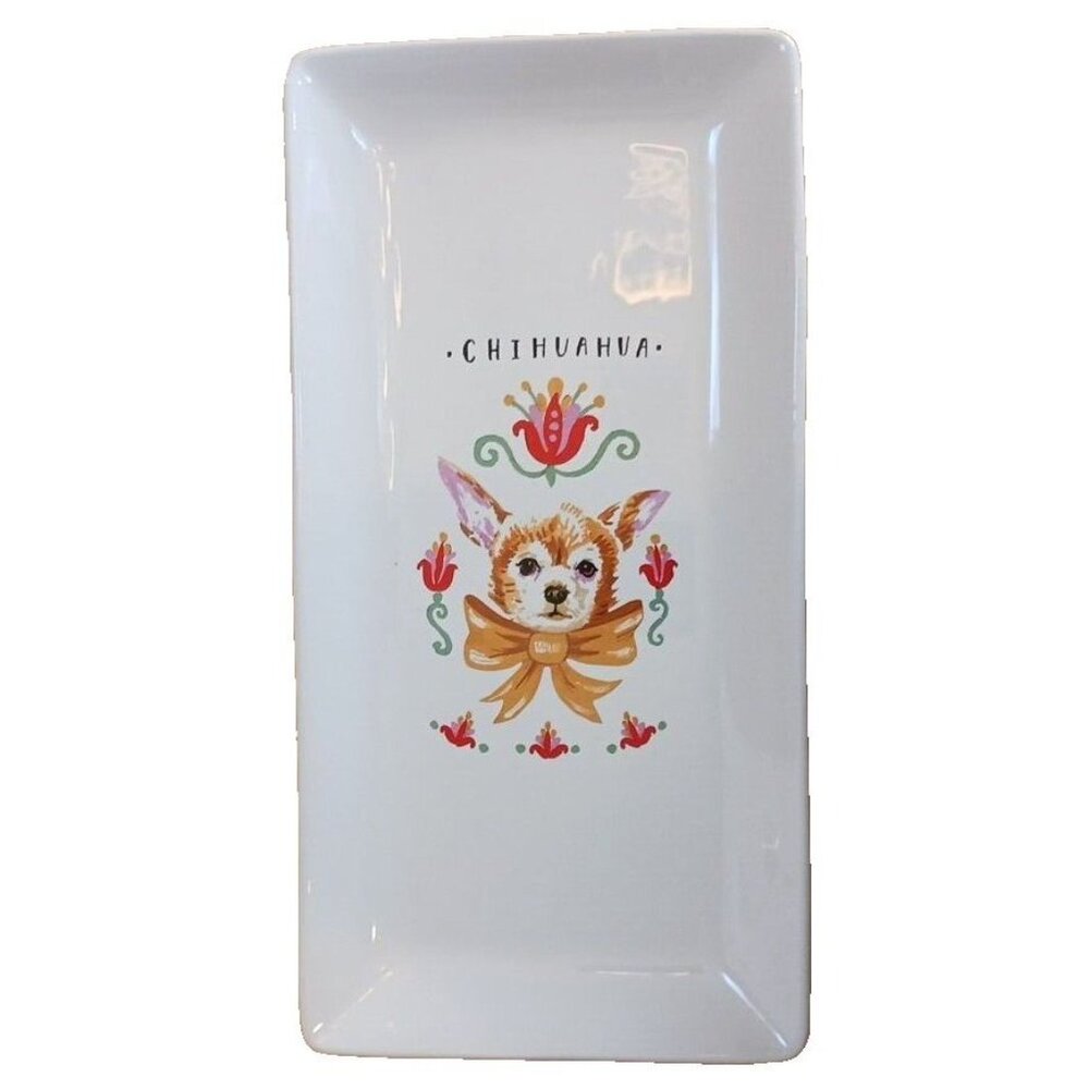 M Studio Magenta Early Rae Dunn? Chihuahua Food Tray Serving Platter Dog #SB